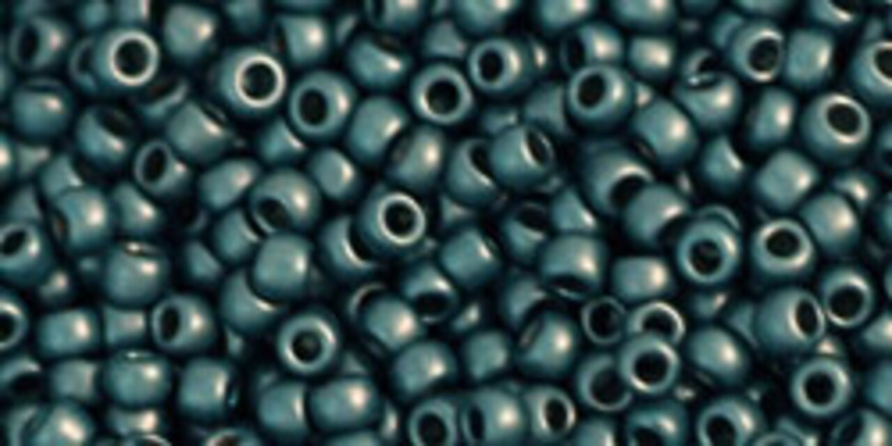Toho 11/0 Round Japanese Seed Bead, #519F, Higher Metallic Frost Teal Hematite